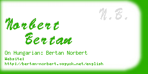 norbert bertan business card